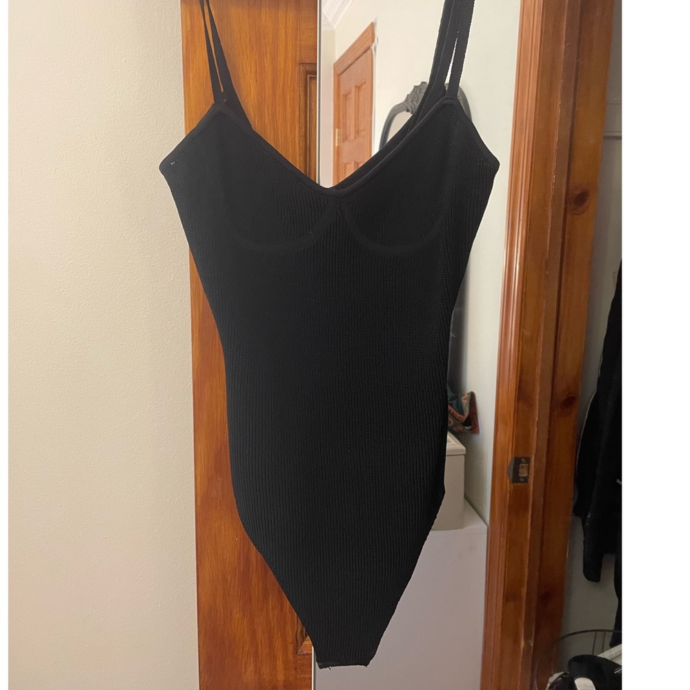 ZARA black ribbed bustier / corset bodysuit. NEVER WORN